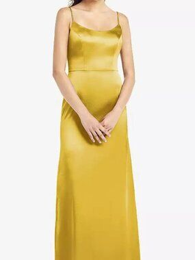Dessy TH021..Full Length, Spaghetti straps Dress, Trumpet skirt..Marigold..Sz 6
